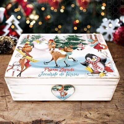 Jocurile de Iarna - Cutie din Lemn Personalizata pentru Amintiri si Cadouri Craciun