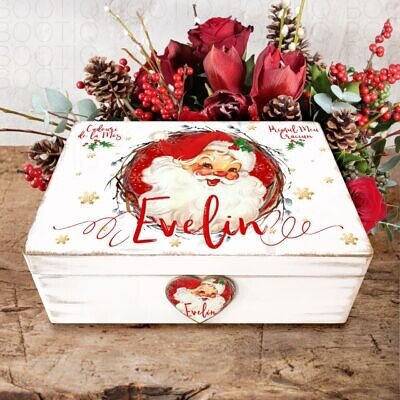 Santa Christmas Box - Cutie din Lemn Personalizata pentru Amintiri
