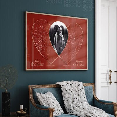 Alternative view of Harta Stelelor® Soulmate Edition - Tablou personalizat cu harta stelara asa cum a aratat in 2 zile de nastere si fotografie