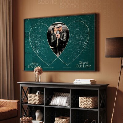 Harta Stelelor® Soulmate Edition - Tablou personalizat cu harta stelara asa cum a aratat in 2 zile de nastere si fotografie
