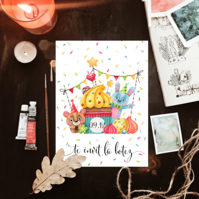 Invitatie botez - Happy friends