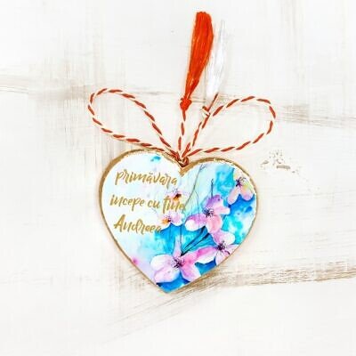 Alternative view of Martisor Personalizat  Spring Blossom  Watercolor - Vintage Gold