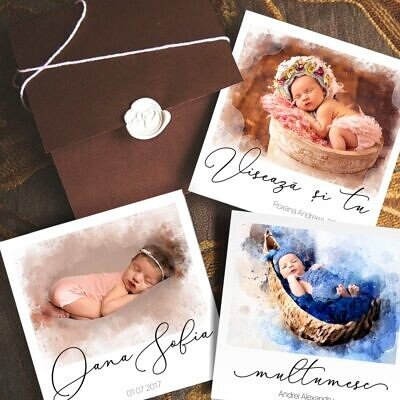 Alternative view of Watercolor Magic Magnet - Marturie Magnet Botez personalizata cu fotografia ta