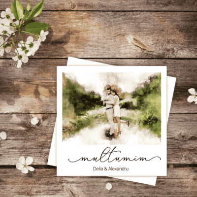 Watercolor Magic Magnet - Marturie Magnet Nunta personalizata cu fotografia ta