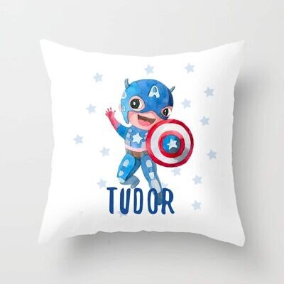 Little Captain America - Perna Decorativa Personalizata Bumbac