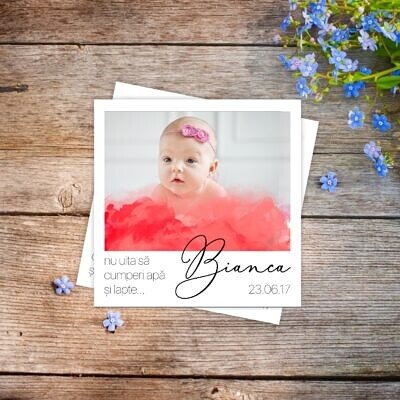 Magic Color Magnet - Marturie Magnet Botez personalizata cu fotografia copilului tau si culoarea preferata