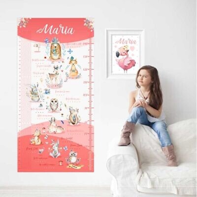Alternative view of Lipicios Urias de Perete 3 in 1 cu animalute – Rigla de masurat personalizata cu milestones si calendar fericire