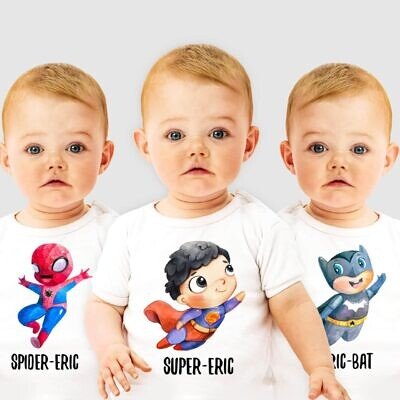 Set 3 Body-uri Personalizate Bebe - Super Eroi, Batman, Superman, Spiderman