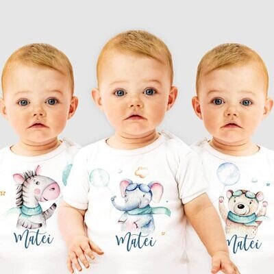 Set 3 Body-uri Personalizate Bebe - Jungle Aviators