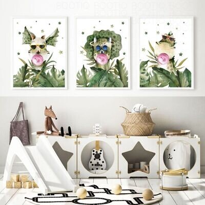 Alternative view of Dino Party - Set 3 Tablouri Copii pentru camera copiilor