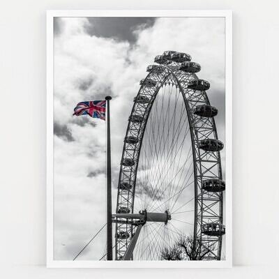 Alternative view of London wheel, Tablou de Perete cu Fotografie, Londra