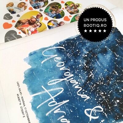 Alternative view of Watercolor Night Sky Love - Tablou personalizat cu harta stelelor asa cum a aratat intr-o noapte speciala