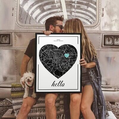 The Love Map – Tablou personalizat cu harta unei locatii speciale