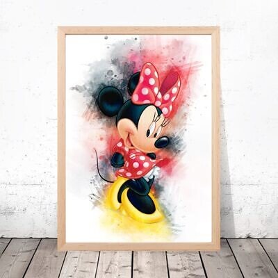 Alternative view of Set 3 Tablouri Copii Minnie Mouse, Mickey Mouse si Donald Duck in stil watercolor pentru camera copiilor