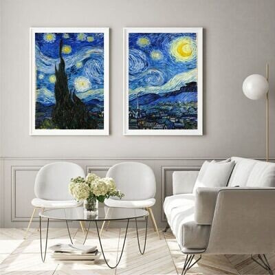 Alternative view of Set 2 Tablouri - Pictura Vincent Van Gogh Noapte înstelată