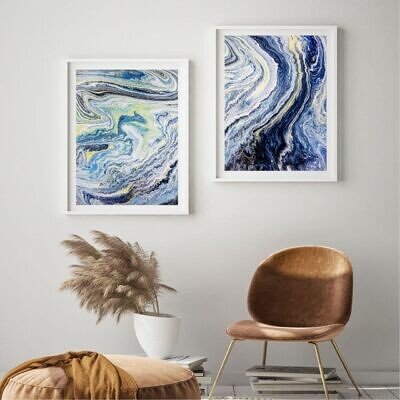 Alternative view of Set 2 Tablouri - Model Albastru Lichid