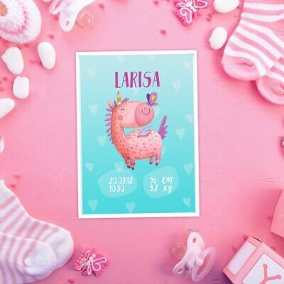 Unicorn si Fluturas - Tablou Cadou pentru nou nascuti