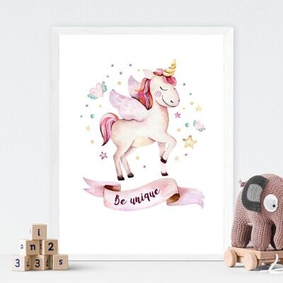 Alternative view of Set 3 Tablouri Copii "Little Unicorn" pentru camera fetite