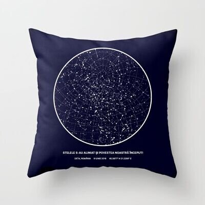 Alternative view of The Magic Night - Perna Decorativa Personalizata cu stelele dintr-o noapte speciala