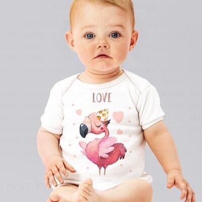 Body Personalizat Bebe - Flamingo Party