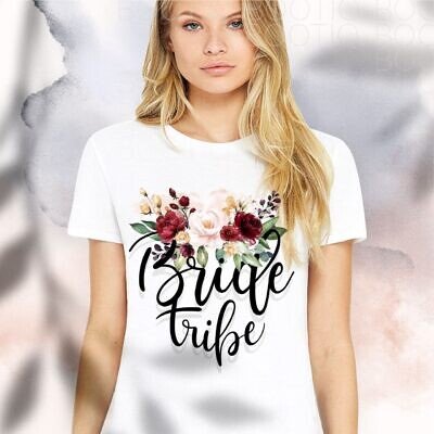 Burgundy Mistique Flowers- Tricouri personalizate pentru mireasa si domnisoare de onoare