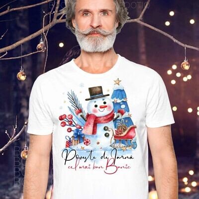 Poveste de Iarna - Tricou personalizat pentru Unchi sau Bunic cu tema de Craciun