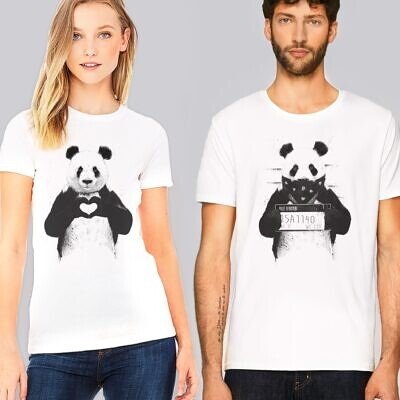 Alternative view of Set tricouri Personalizate Cuplu - Ursul Panda Bun si Rau