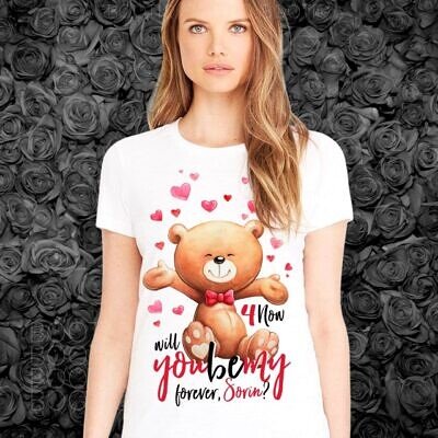 Alternative view of Teddy Love - Tricou ursulet personalizat pentru iubiti
