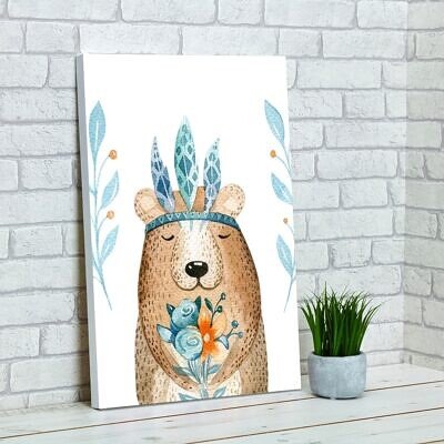 Ursul Watercolor - Tablou pentru camera copiilor