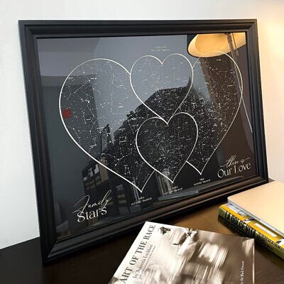 Alternative view of Harta Stelelor® Family Edition - Tablou personalizat cu Harta Stelara asa cum a aratat in mai multe zile de nastere