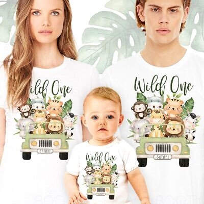 Wild Family Green- Set Tricouri personalizate botez sau aniversare un an