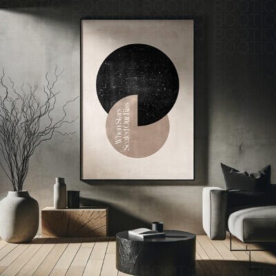Alternative view of Harta Stelelor - Art Shapes No1 - Tablou minimalist decor personalizat cu Harta Stelara, constelatii si planete