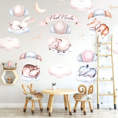 Set Stickere Urias de perete Baby Animals Asleep - Elemente decorative pentru camera copiilor
