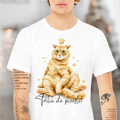 Tricou Craciun si Sarbatori  - Funny Orange cat - Cadou Secret Santa