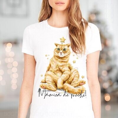 Alternative view of Tricou Craciun si Sarbatori  - Funny Orange cat - Cadou Secret Santa
