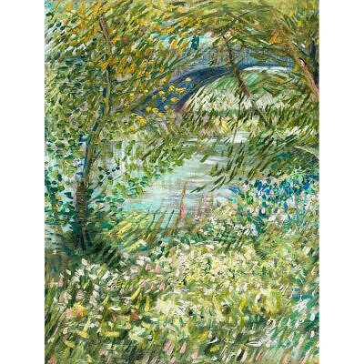 Alternative view of Tablou Vincent Van Gogh River Bank in Springtime