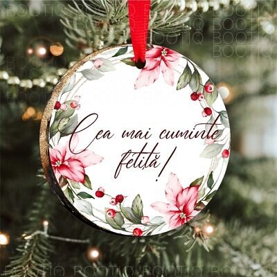 Alternative view of Decoratiune din lemn personalizata | Christmas Dream | Glob cu fotografie pentru pomul de Craciun