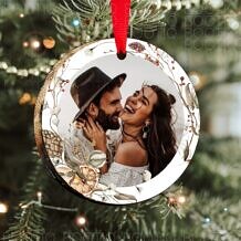 Classy Christmas - Decoratiune din lemn personalizata cu fotografie pentru pomul de Craciun Image