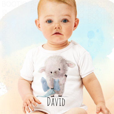 Cute Sheep Blue - Body personalizat cadou pentru paste