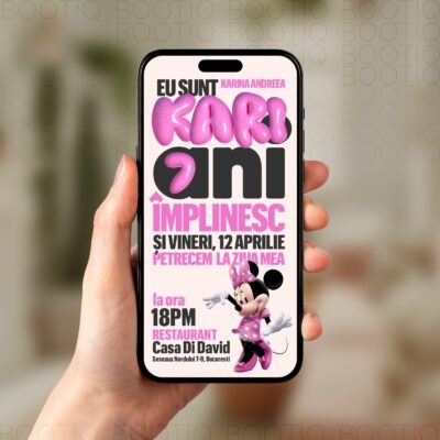 Invitatie Digitala Aniversare Fetite - Mini Pink