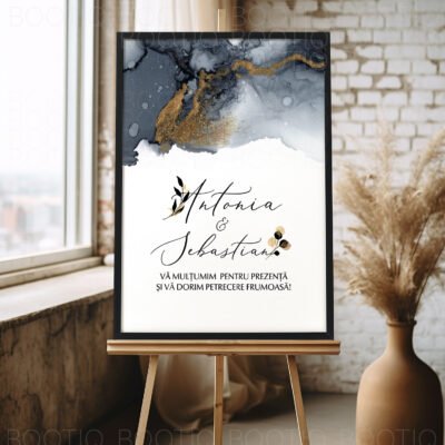 Semn pentru Nunta Ancient Love – Personalizat simplu sau cu lista invitatilor