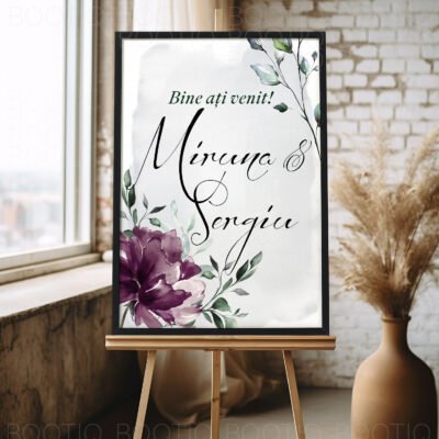 Semn pentru Nunta Purple Bliss – Personalizat simplu sau cu lista invitatilor