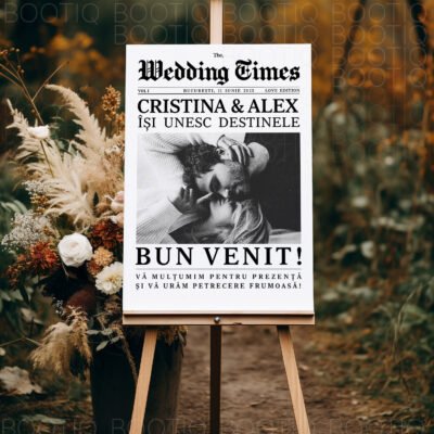 Semn pentru Nunta The Wedding Times – Personalizat simplu sau cu lista invitatilor