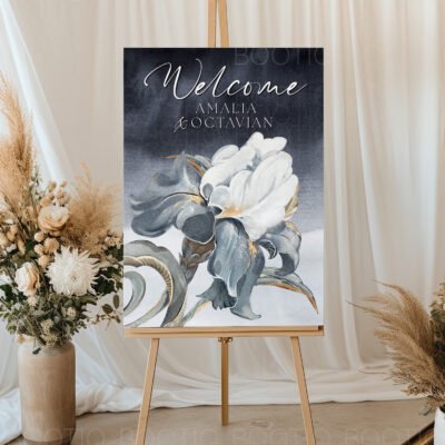 Semn pentru Nunta The Iris Flower – Personalizat simplu sau cu lista invitatilor