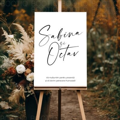 Semn pentru Nunta Nunta Handmade Minimalist Wedding No. 3  – Personalizat simplu sau cu lista invitatilor