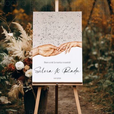 Semn pentru Nunta Galaxy Love – Personalizat simplu sau cu lista invitatilor