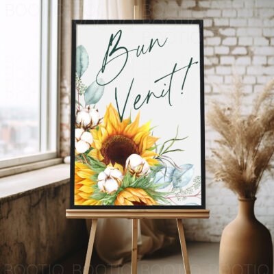 Sunflower Love - Semn pentru Nunta personalizat simplu sau cu lista invitatilor