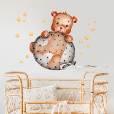 Playful Teddy - Ilustratie taiata pe contur autoadeziva