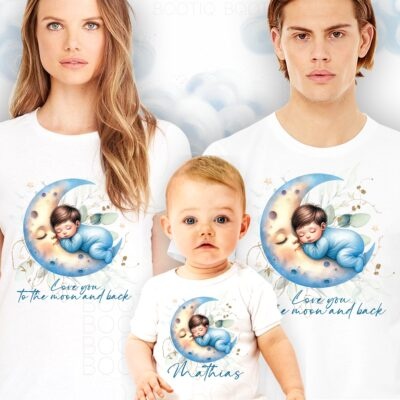 Moon Baby Boy - Set Tricouri personalizate botez sau aniversare un an